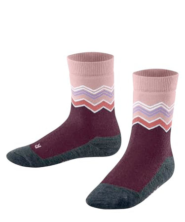 FALKE Unisex Kinder Active Sporty Zigzag K SO Baumwolle Wolle Rutschhemmende Noppen 1 Paar Stoppersocken, Grün (PEA Soup 7494), 19-22 im Sale
